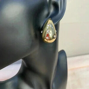 Noir gold tone earrings with crystals